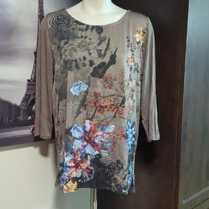 Chic Floral Women's Blouse in Multicolor